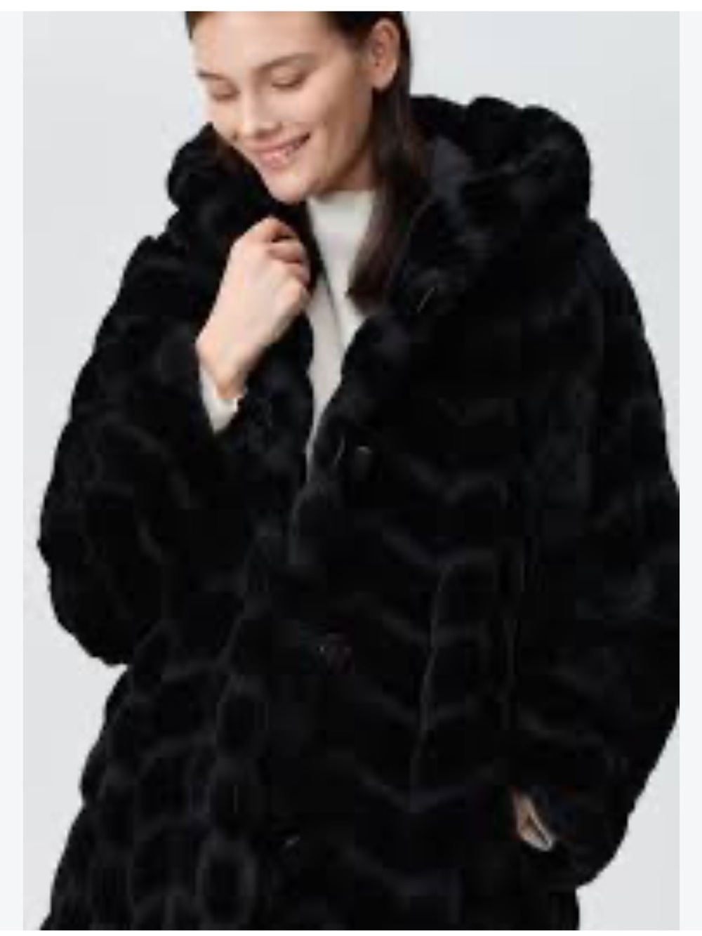 NWOT Nikki Jones Faux Fur Reversible Hooded Coat